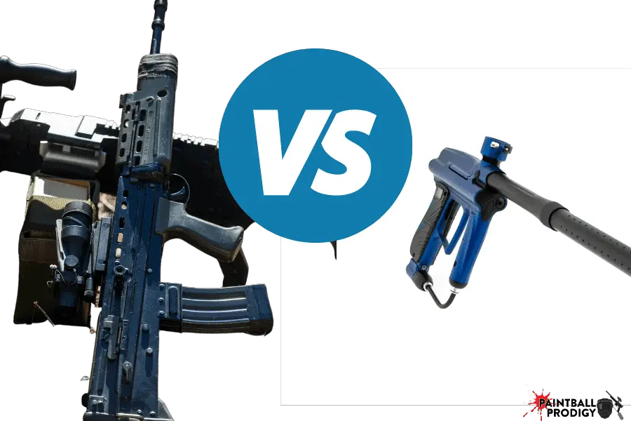 comparison between airsoft and paintball guns