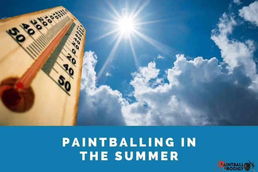 paintball equipment in summer